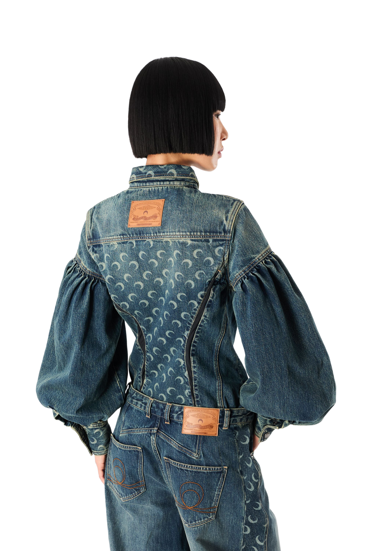 MOON LASER DARK BLUE WASH DENIM LONS SLEEVES SHIRT, image 4 of 6