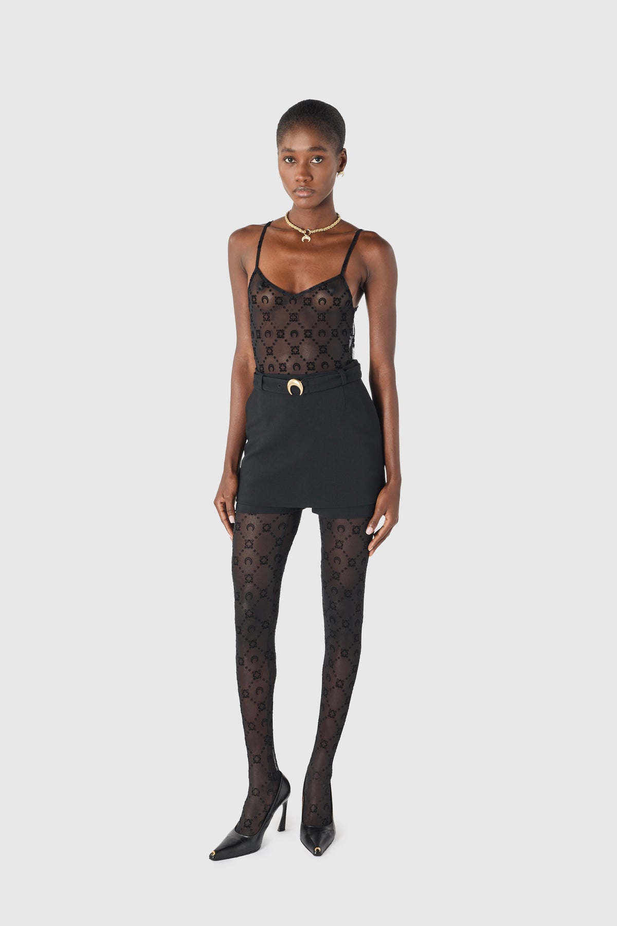 Mini jupe-short tailleur ceinturée Moon