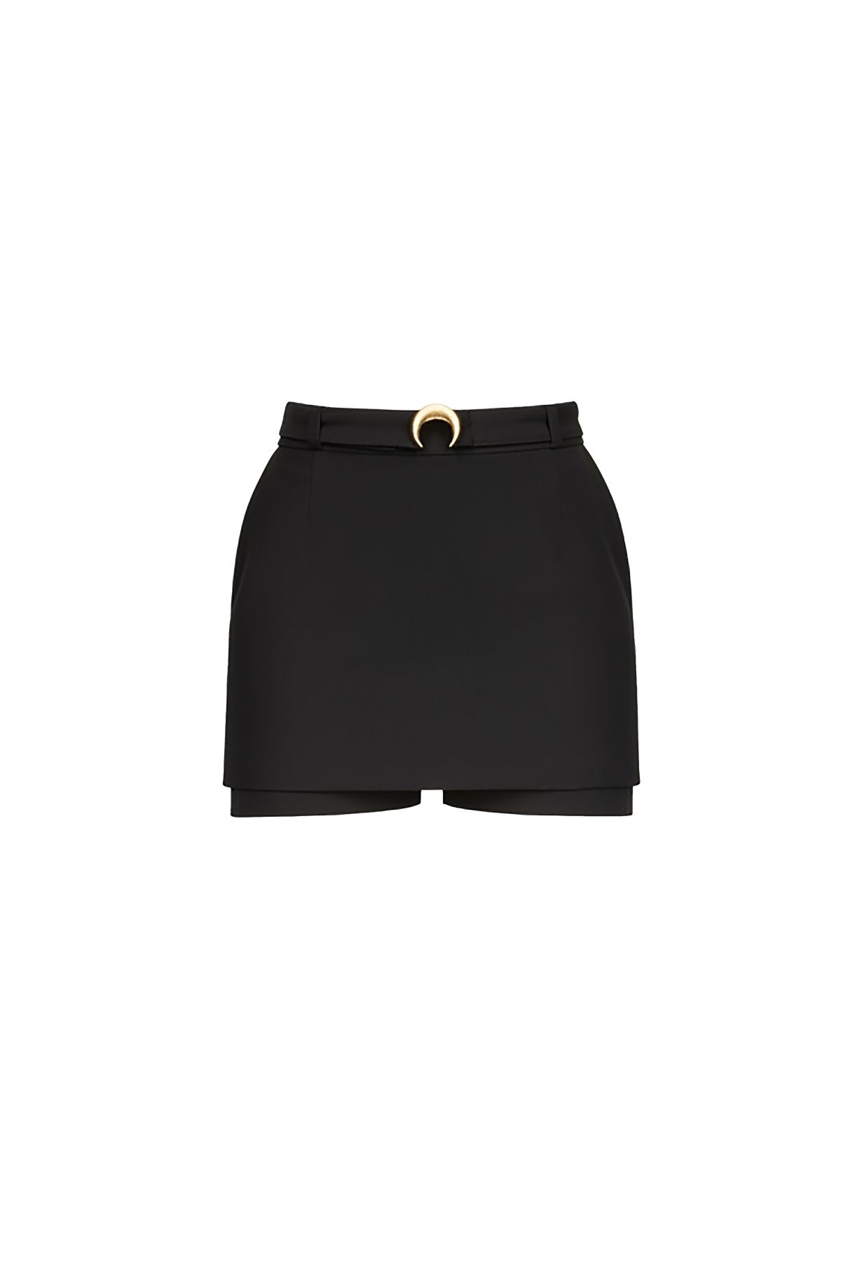 Mini jupe-short tailleur ceinturée Moon