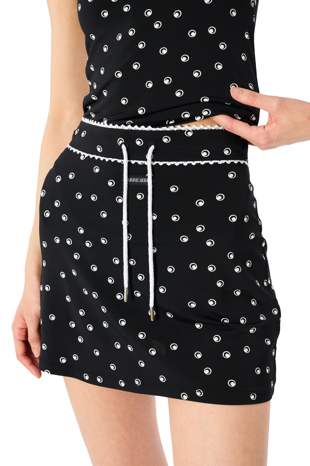 MINI-JUPE EN JERSEY Moon À POIS
