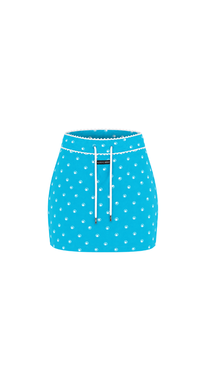 MINI-JUPE EN JERSEY Moon À POIS