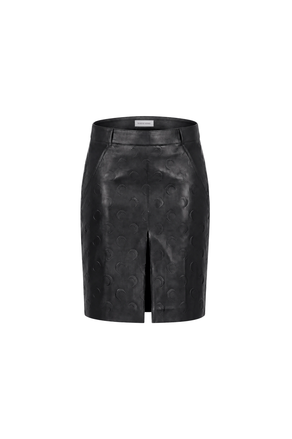 JUPE MIDI EN CUIR EMBOSSÉ À MOTIF LUNE