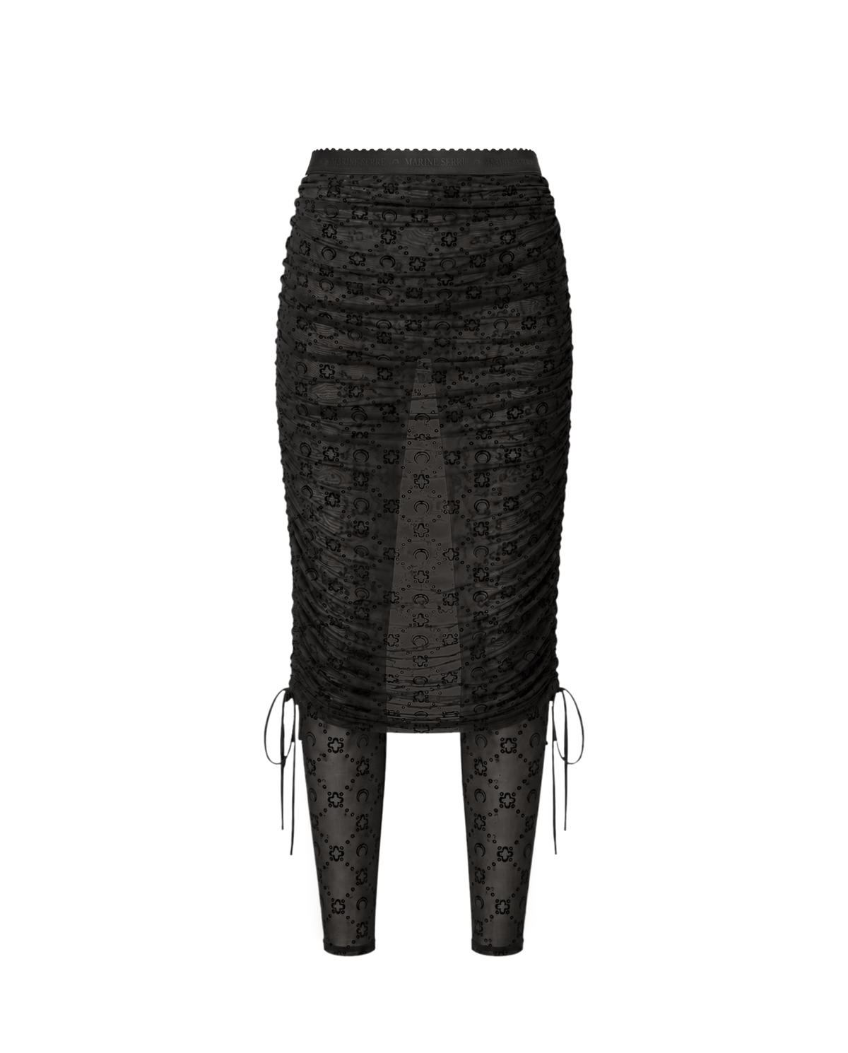 MOONOGRAM MESH FLOCK PANT-SKIRT