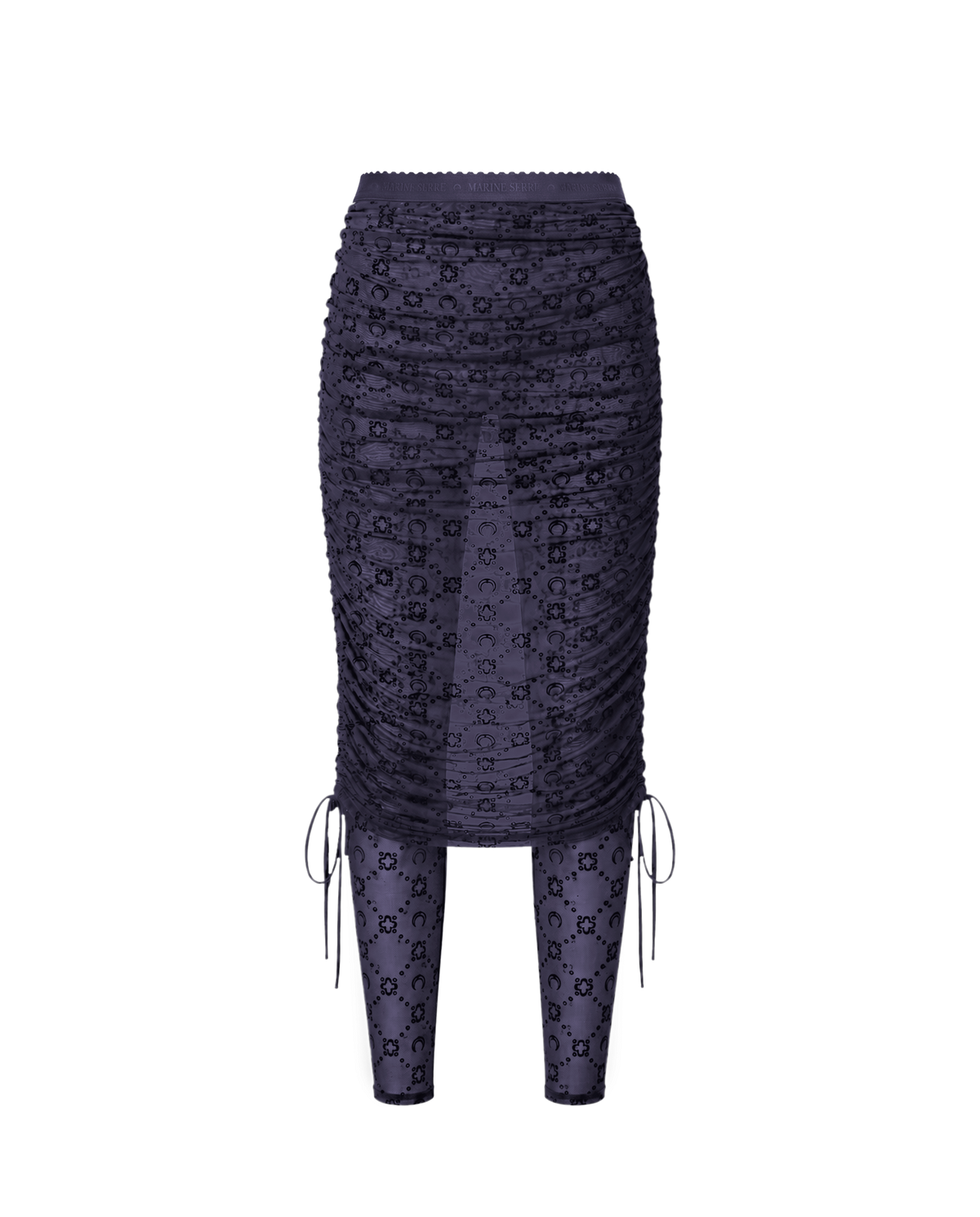 MOONOGRAM MESH FLOCK  PANT-SKIRT