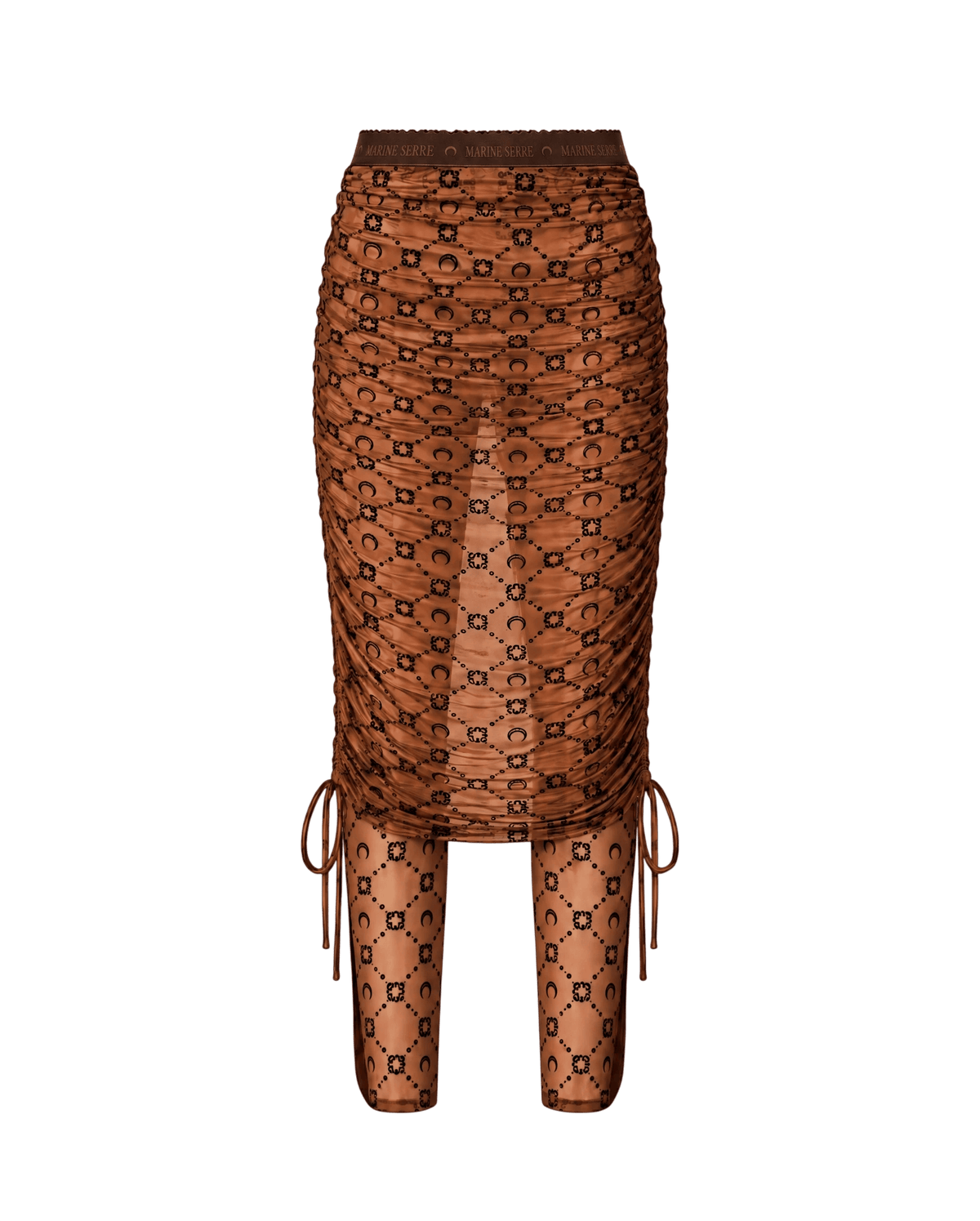 MOONOGRAM MESH FLOCK PANT-SKIRT
