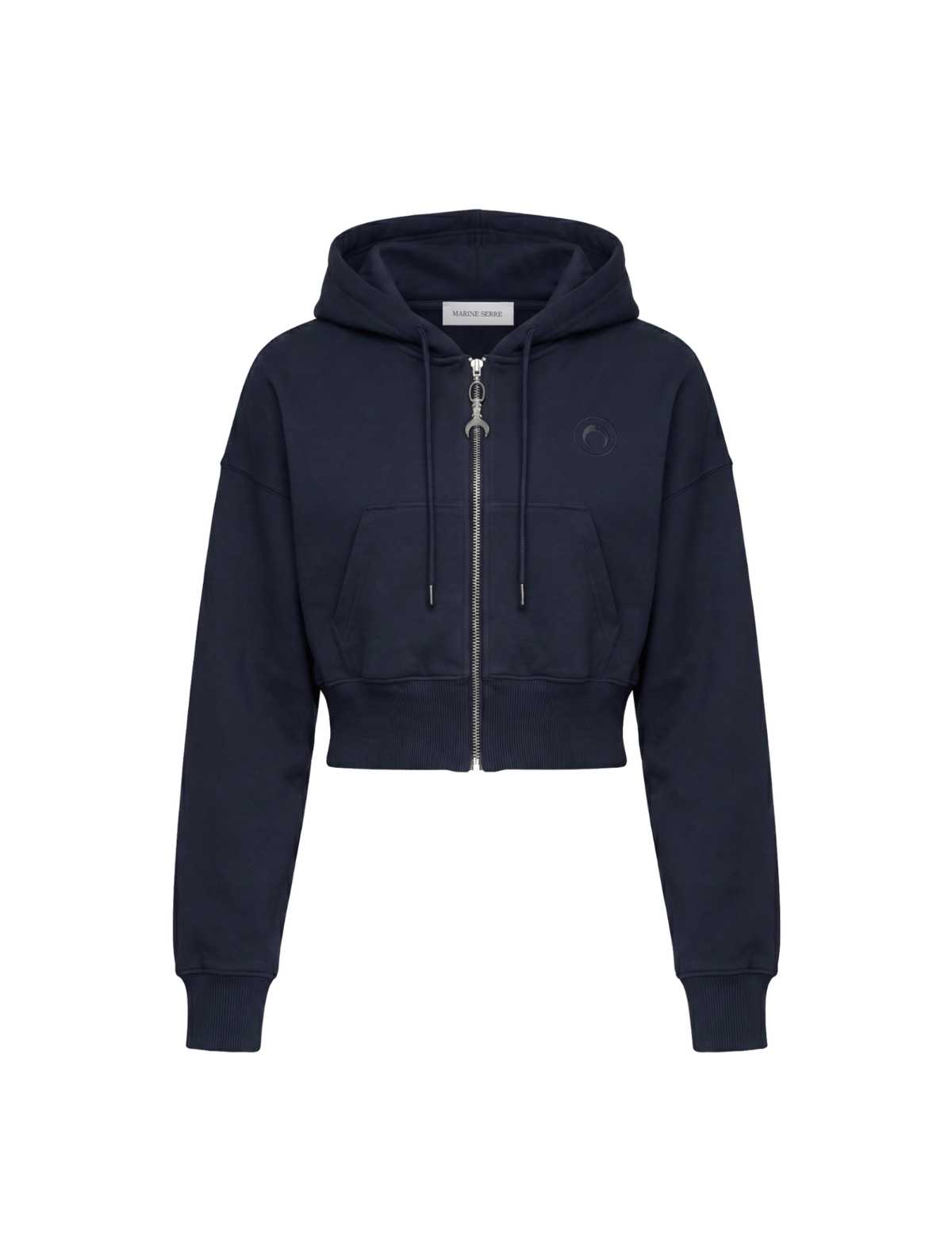 MOON LOGO FLEECE CROPPED ZIPPED SWEATSHIRT