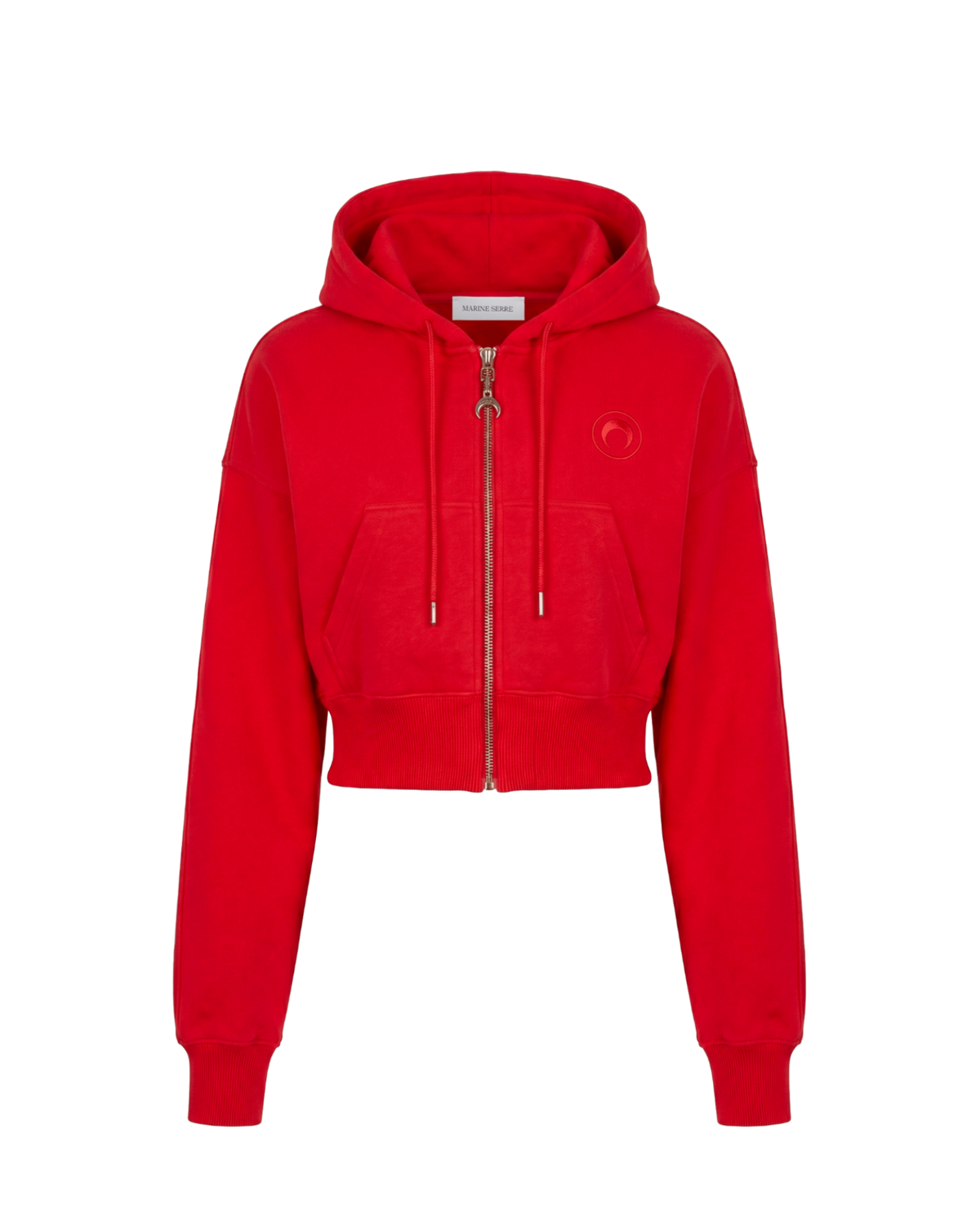 MOON LOGO FLEECE CROPPED ZIPPED SWEATSHIRT