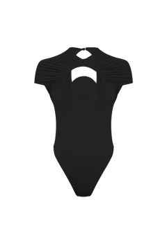 Moon gathered one piece swimwear