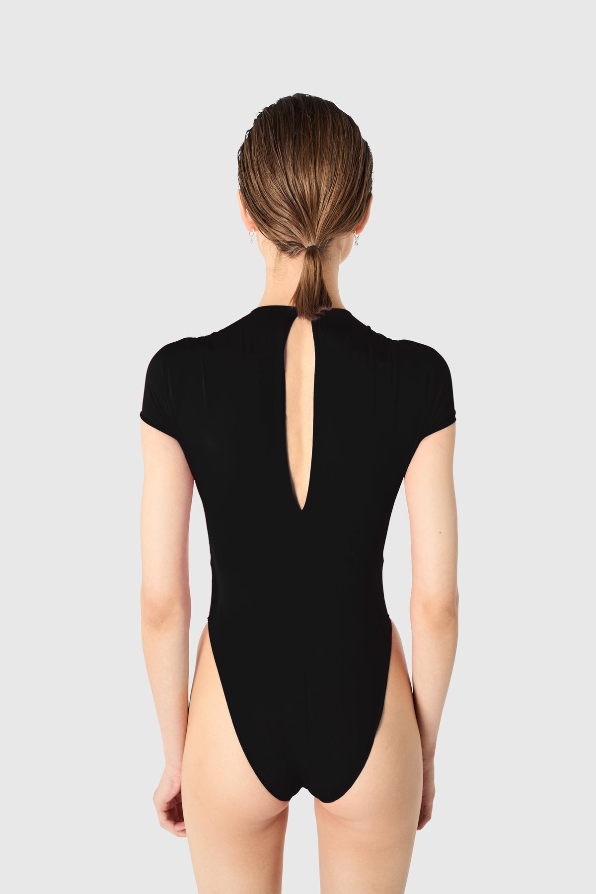 Moon gathered one piece swimwear