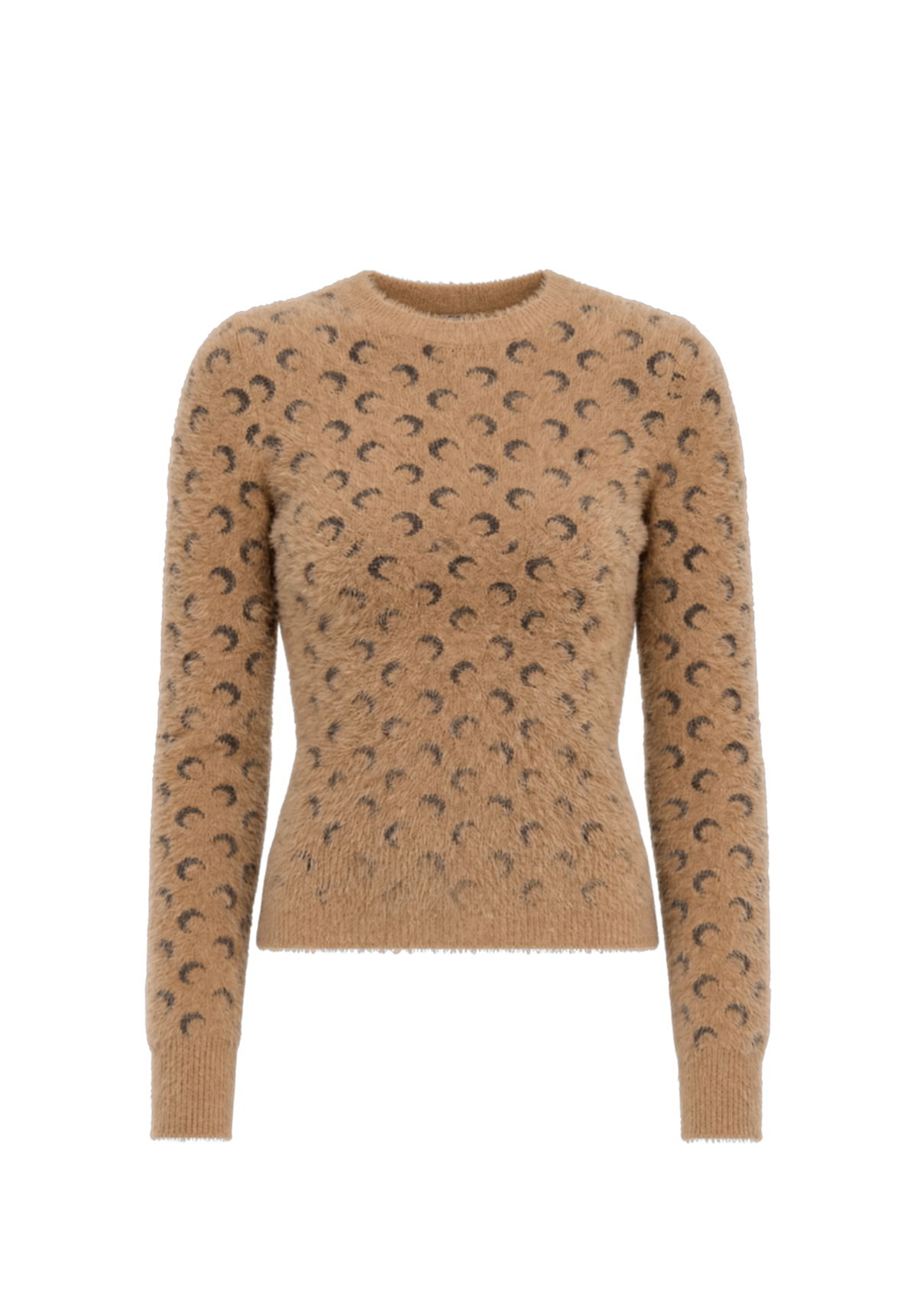 FLUFFY MOON JACQUARD KNIT CREWNECK SWEATER