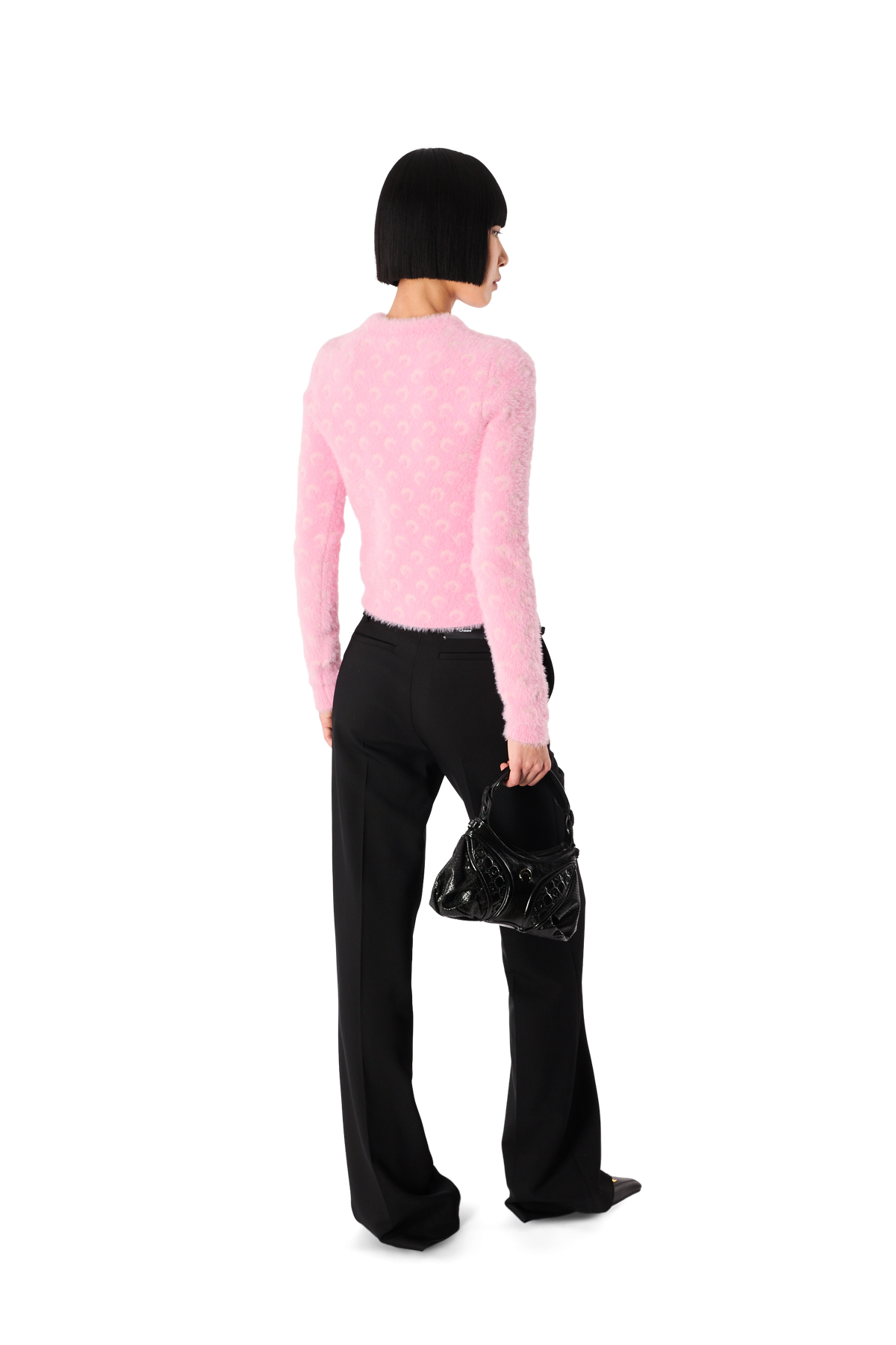 FLUFFY MOON JACQUARD KNIT CREWNECK SWEATER