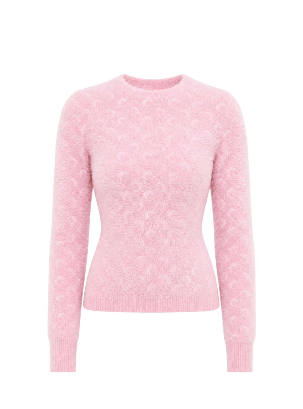 FLUFFY MOON JACQUARD KNIT CREWNECK SWEATER