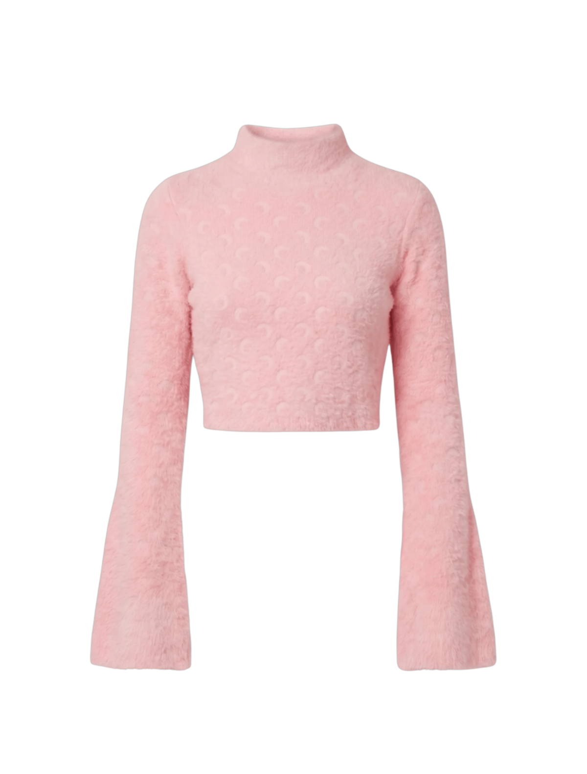 FLUFFY MOON JACQUARD KNIT HIGH NECK SWEATER