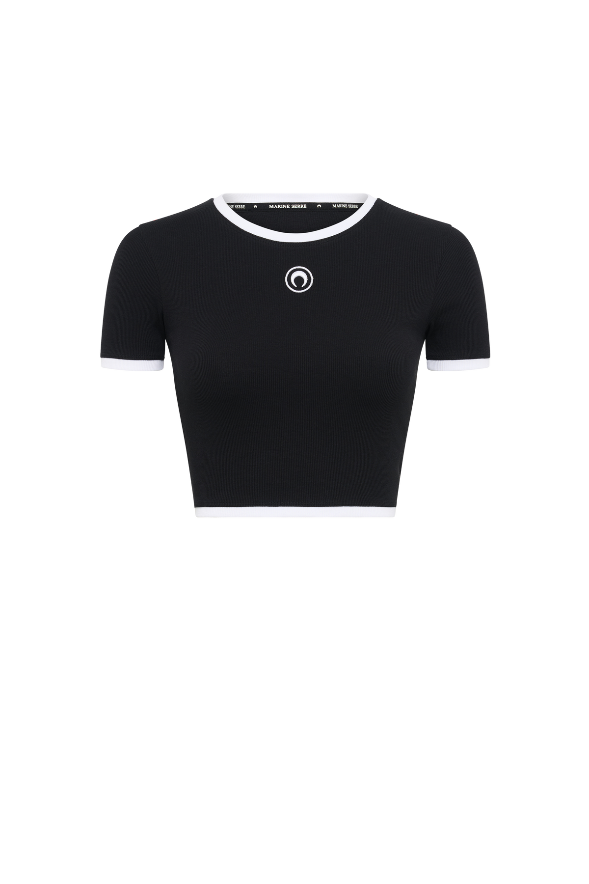 Moon Logo Ribbed Jersey Cropped Top
