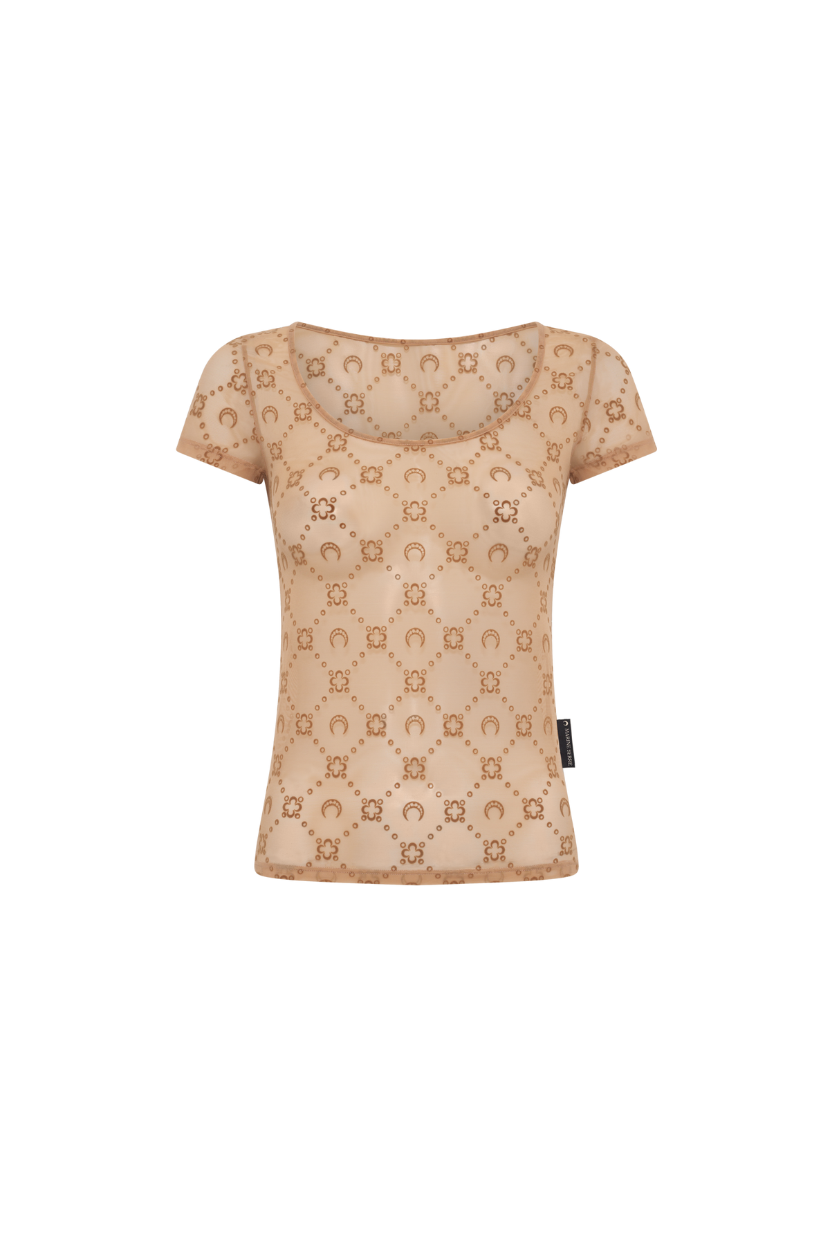 Recycled Mesh Flock Open Neck Top