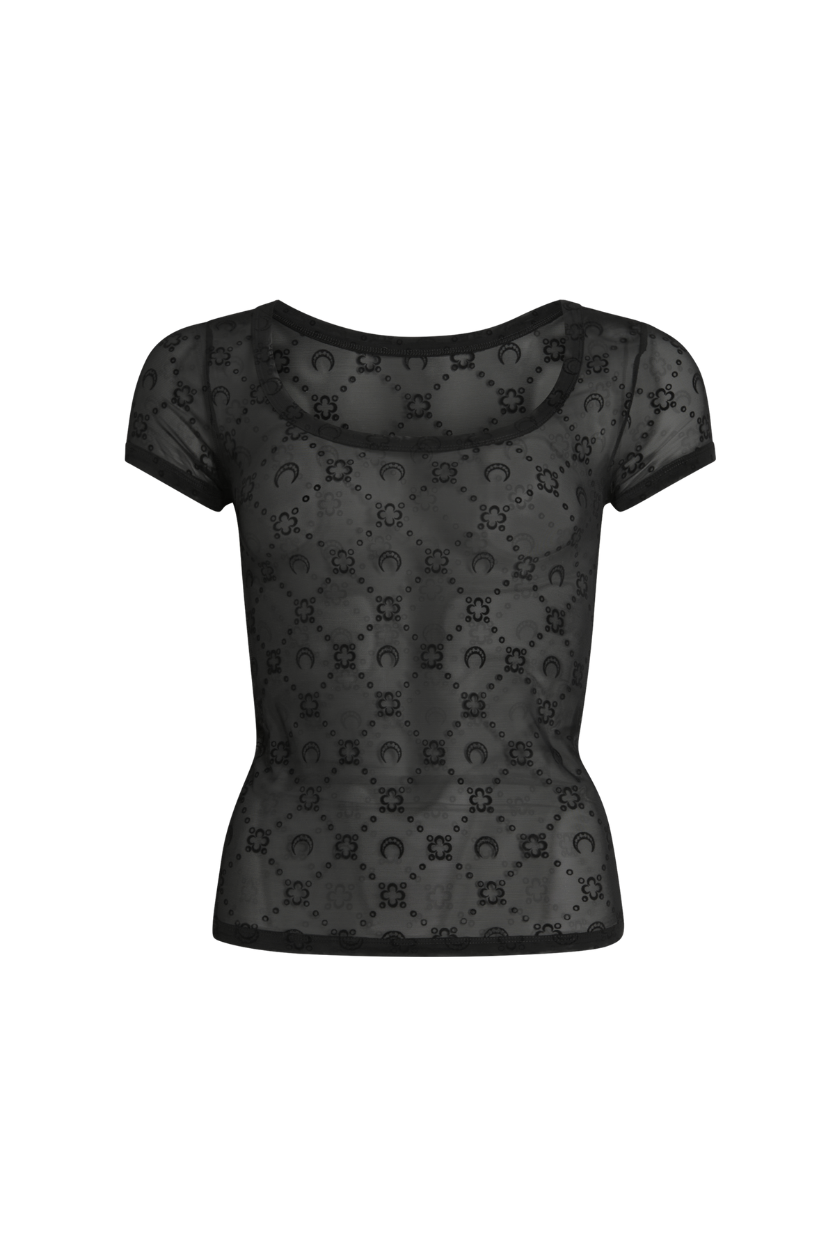 Recycled Mesh Flock Open Neck Top