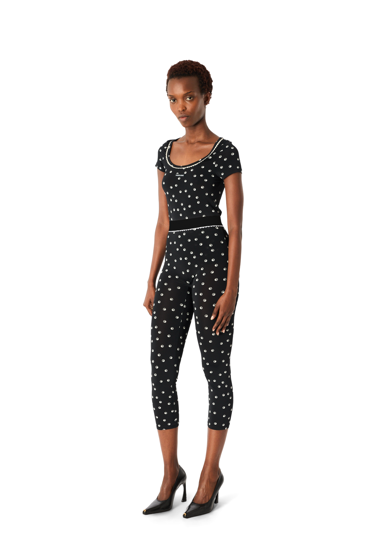 POLKA DOT MOON SHORT SLEEVES ROUNDNECK TOP, image 5 of 9