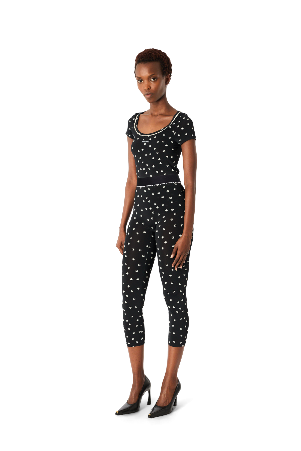 POLKA DOT MOON JERSEY CAPRI LEGGINGS