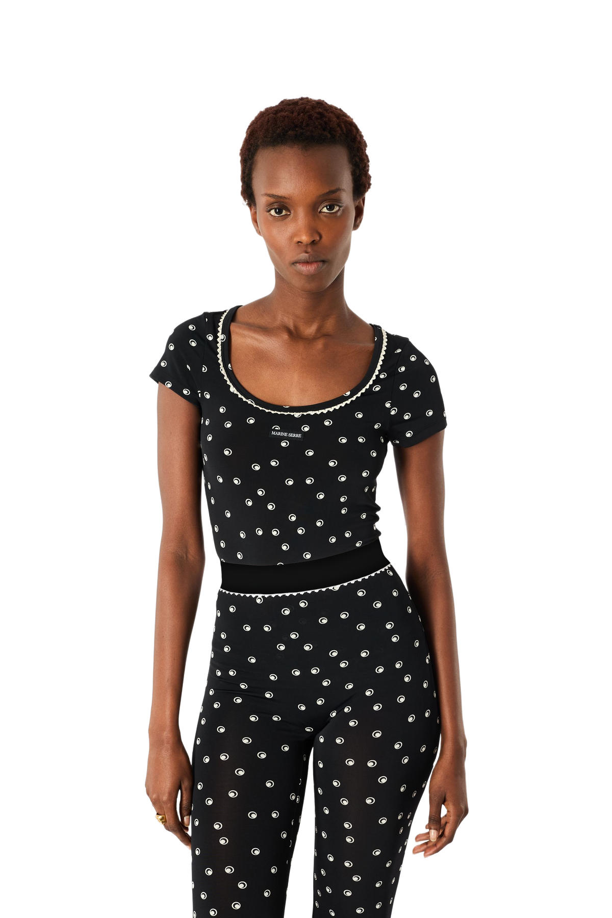 POLKA DOT MOON SHORT SLEEVES ROUNDNECK TOP, image 6 of 9