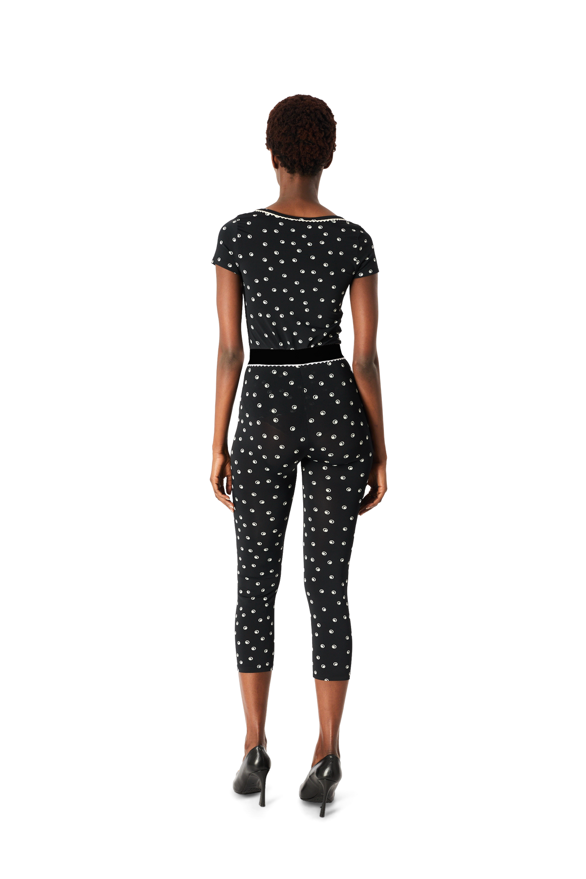 POLKA DOT MOON SHORT SLEEVES ROUNDNECK TOP, image 8 of 9