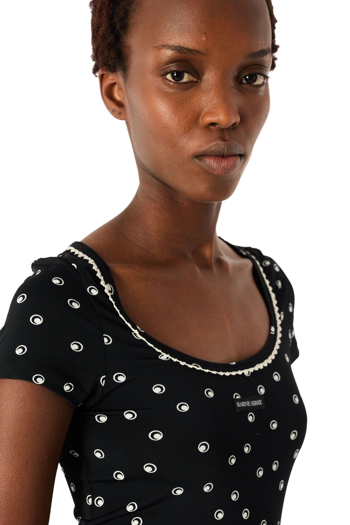 POLKA DOT MOON SHORT SLEEVES ROUNDNECK TOP, image 7 of 9