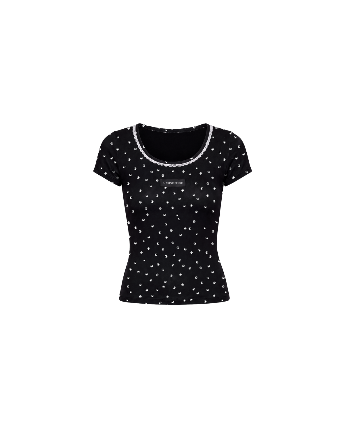 POLKA DOT MOON SHORT SLEEVES ROUNDNECK TOP