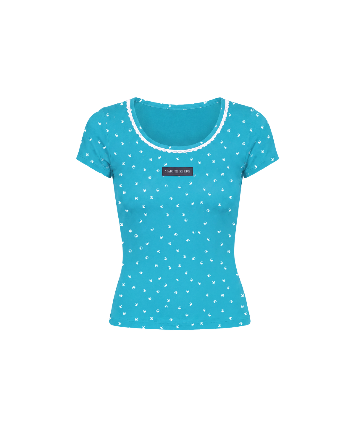 POLKA DOT MOON SHORT SLEEVES ROUNDNECK TOP