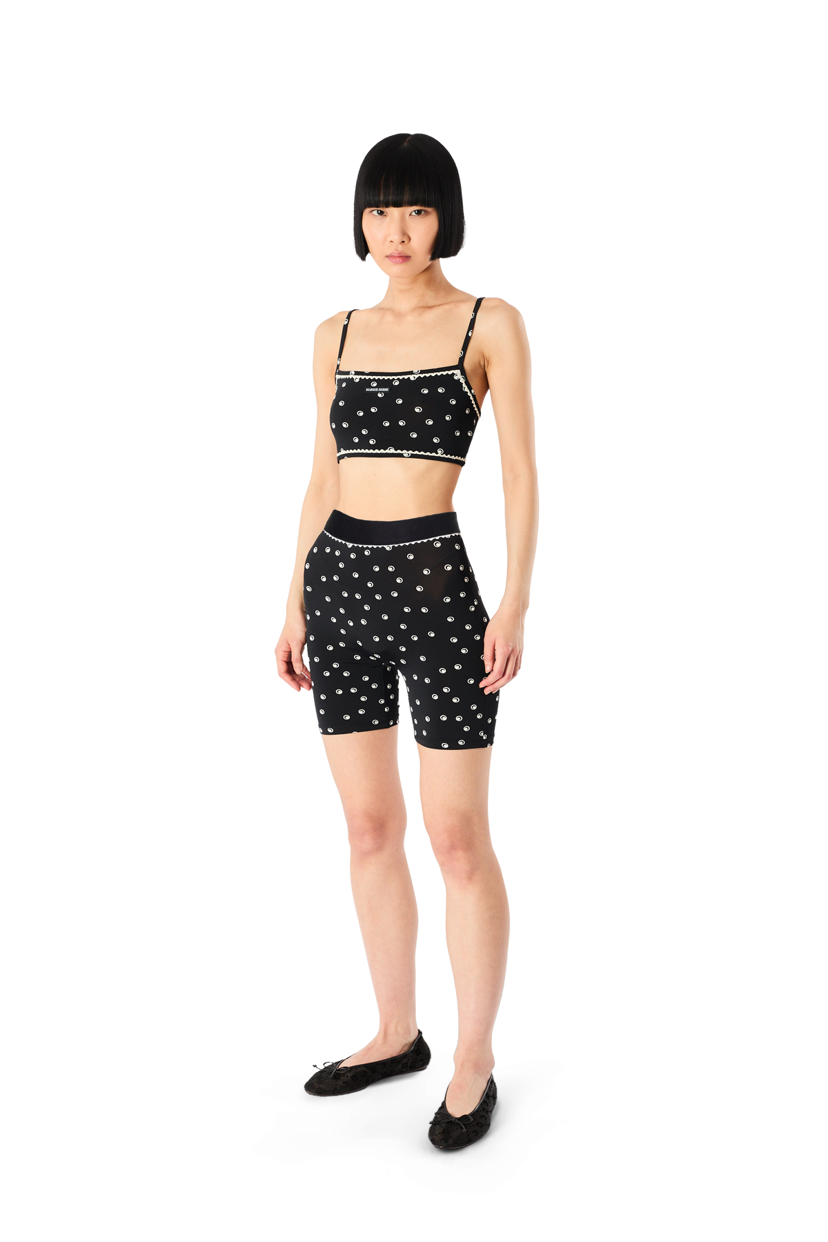 SHORT CYCLISTE EN JERSEY LUNE À POIS