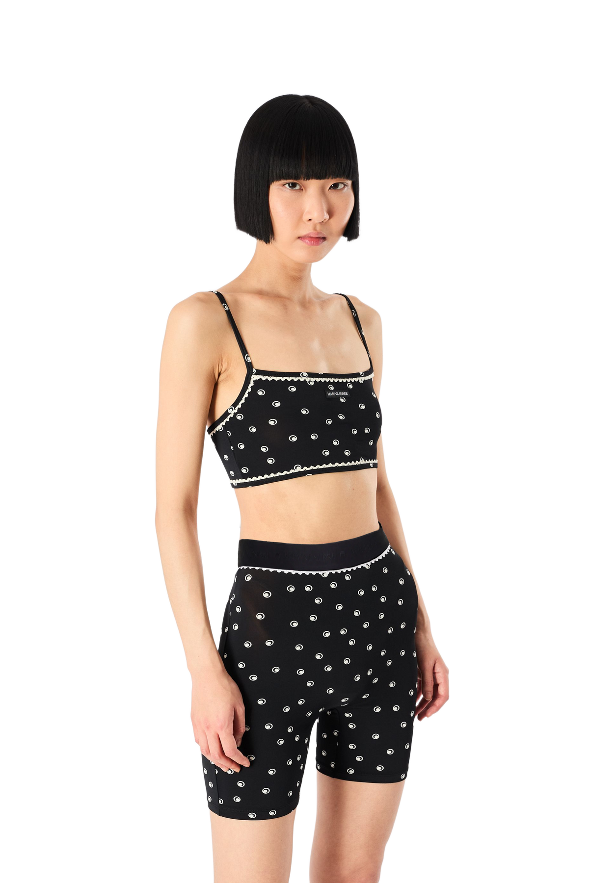 SHORT CYCLISTE EN JERSEY LUNE À POIS