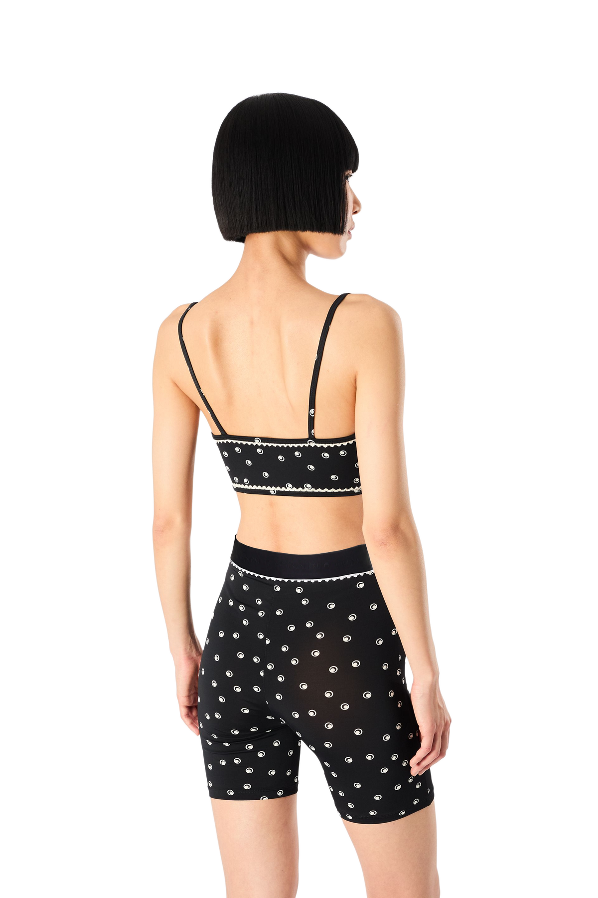 SHORT CYCLISTE EN JERSEY LUNE À POIS