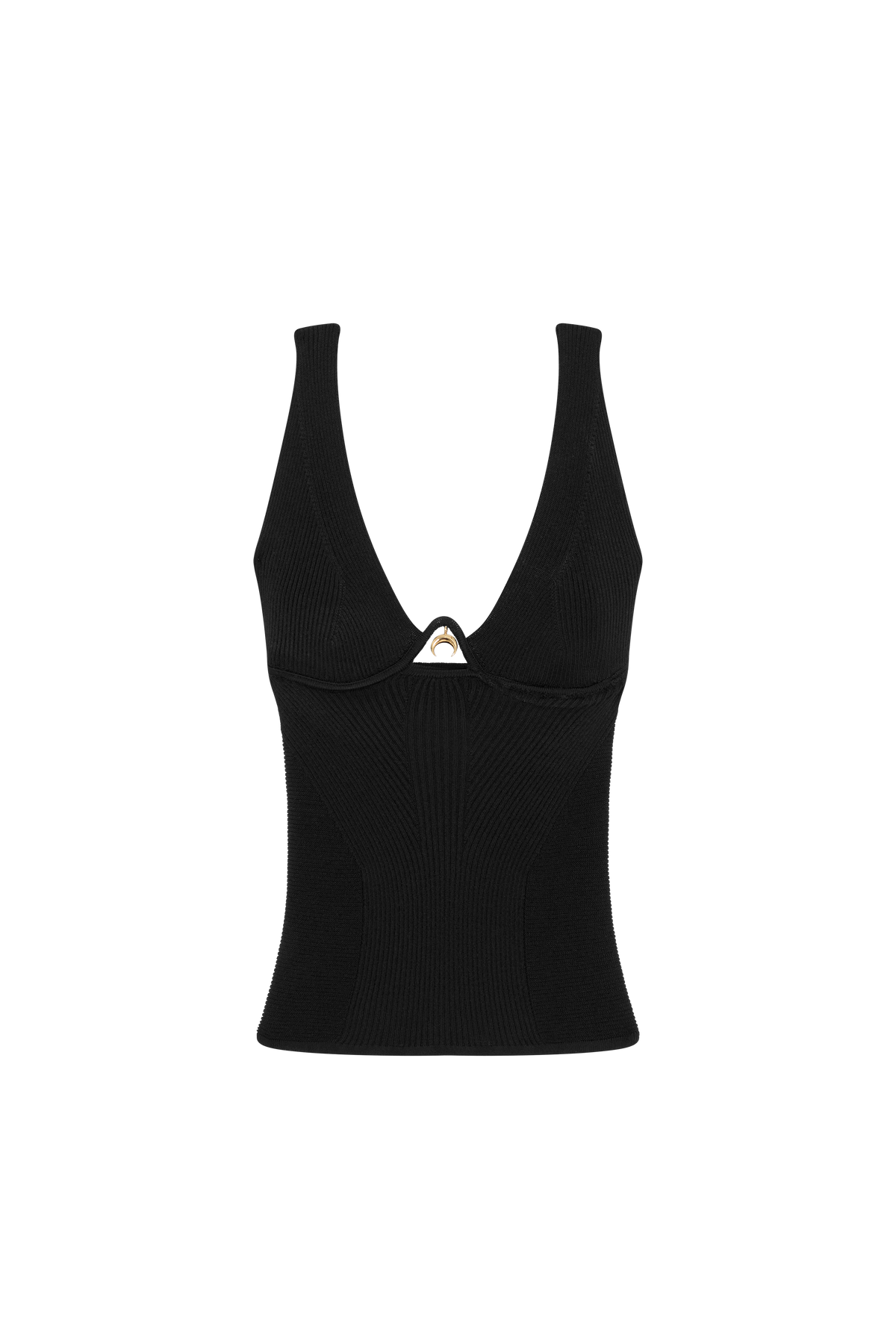 Knitted tank top with straps