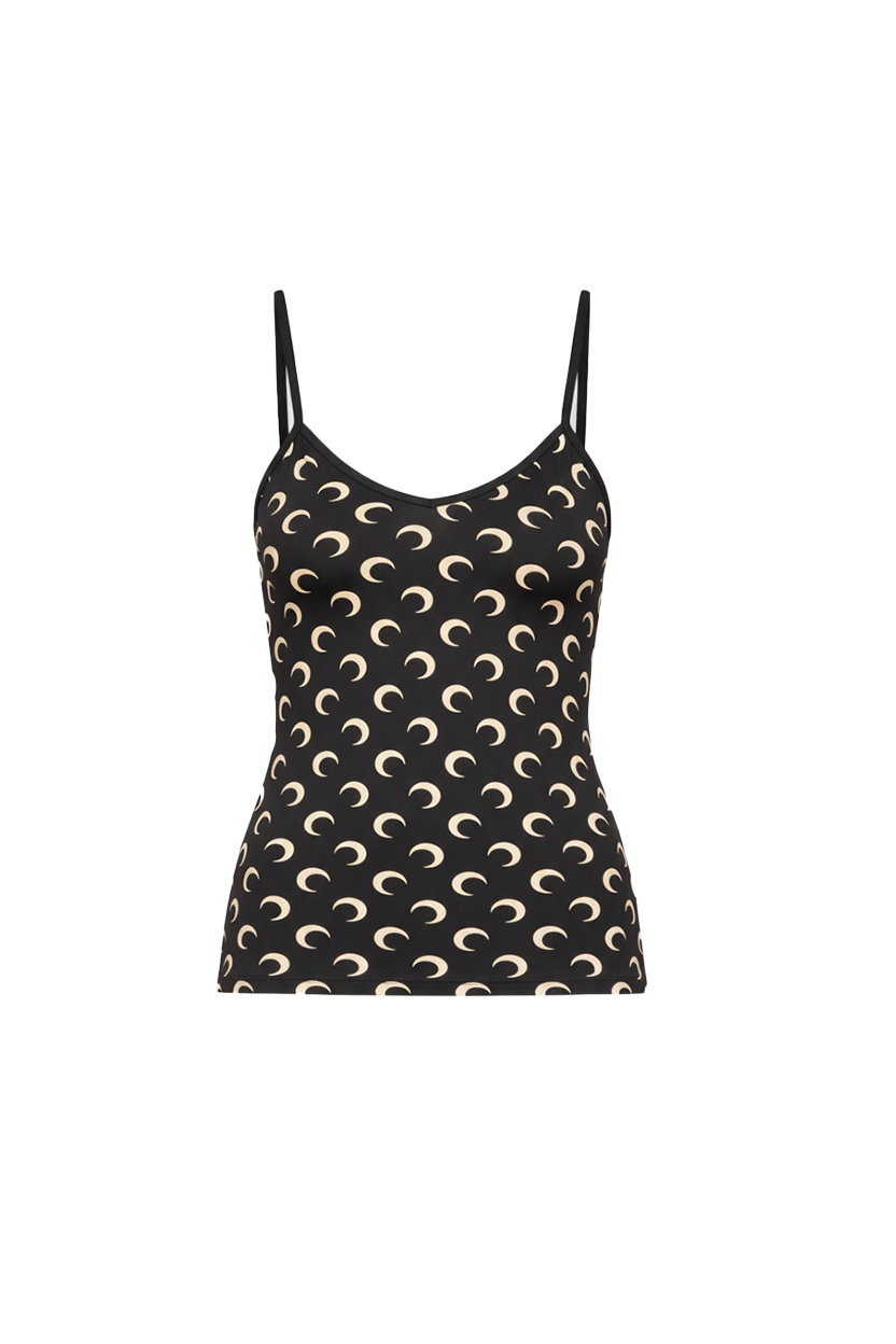 MOON PRINTED JERSEY STRAPS TOP