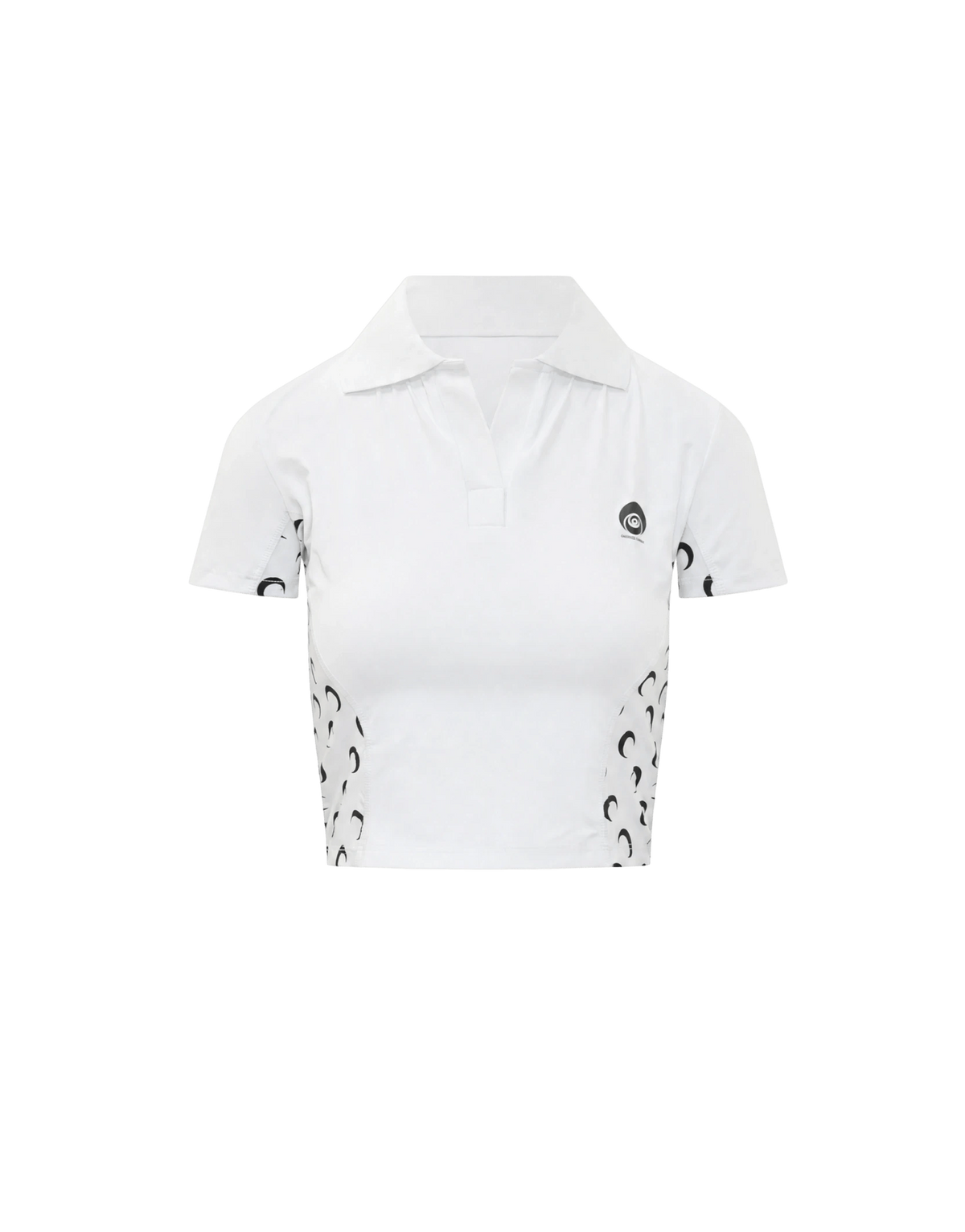 Athleisure short sleeves polo top with moon inserts