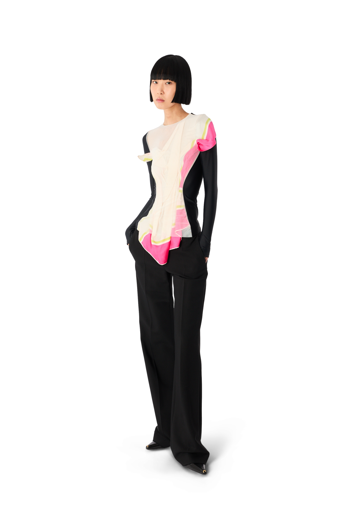 REGENERATED SILK SCARVES LS TOP