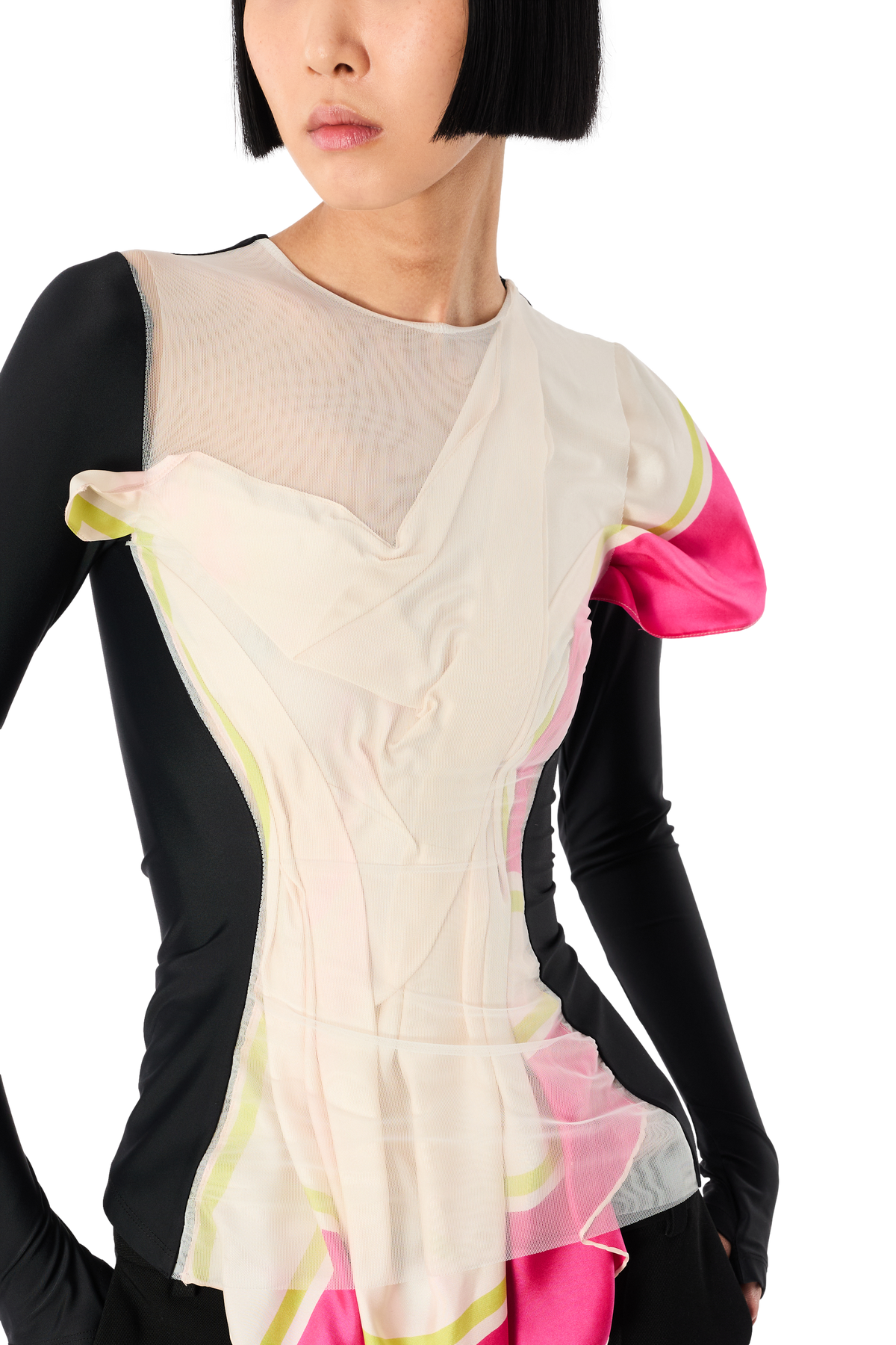 REGENERATED SILK SCARVES LS TOP