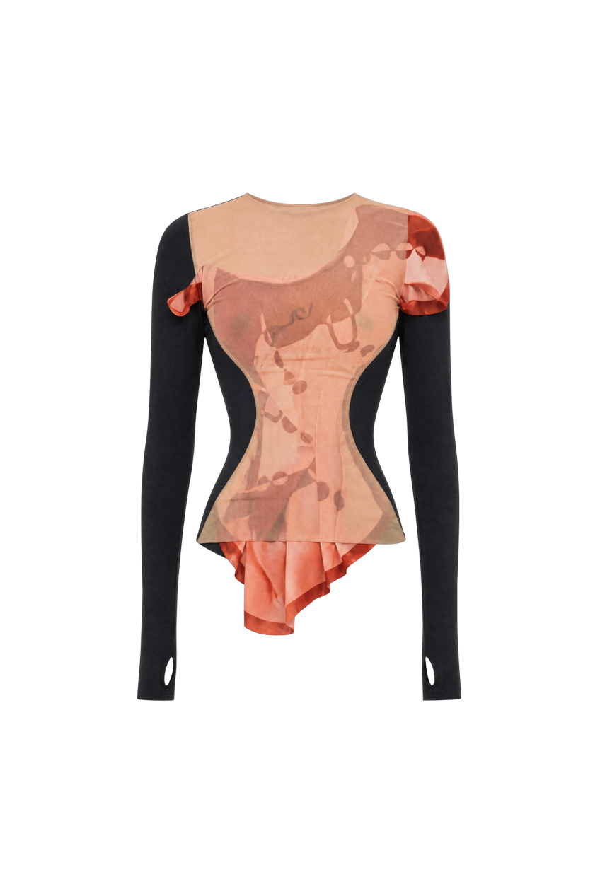 REGENERATED SILK SCARVES LS TOP