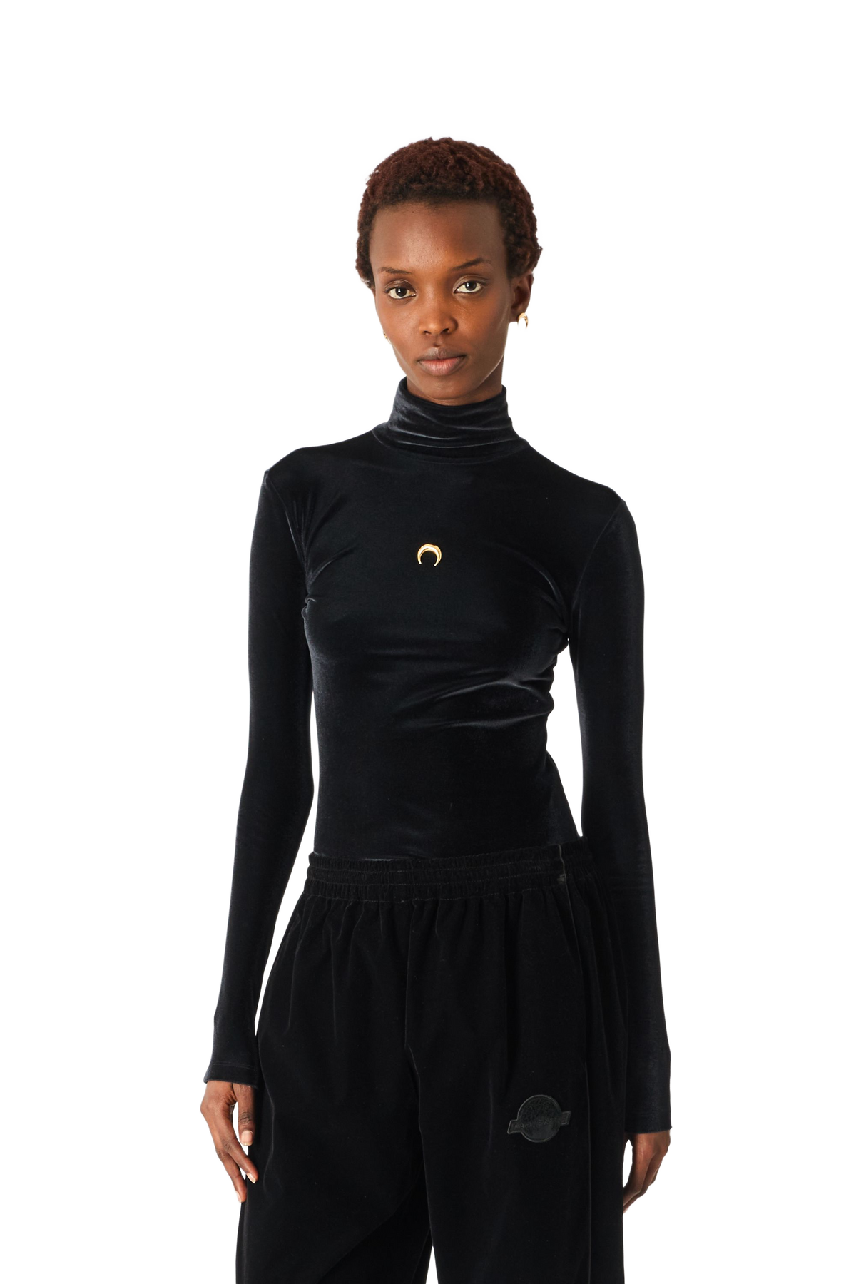 MOON LOGO VELVET FLEECE LONG SLEEVES TOP