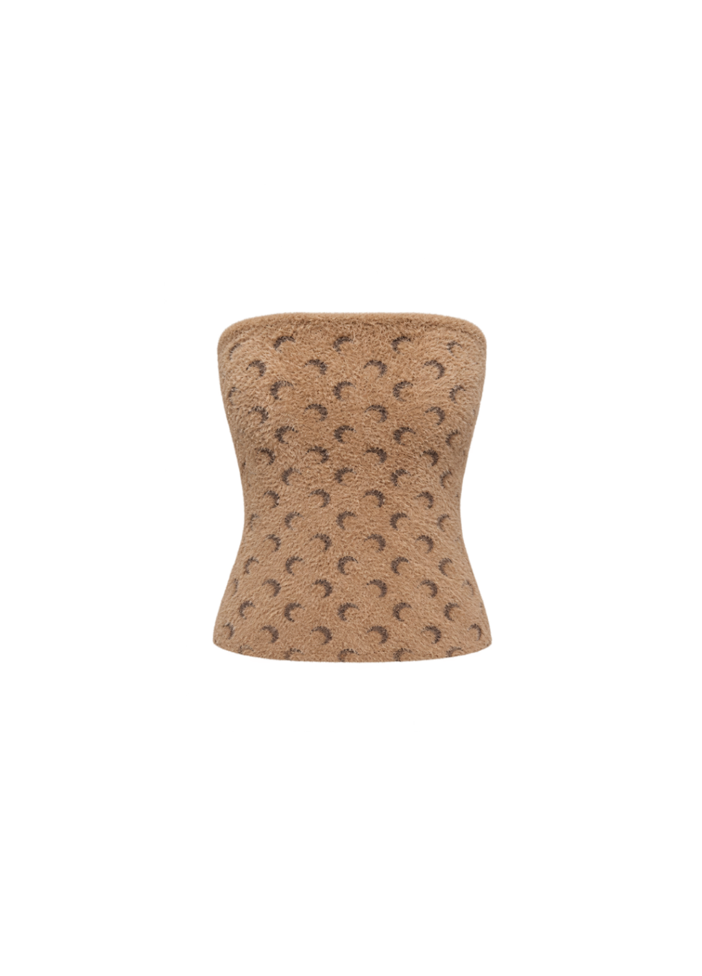 FLUFFY MOON JACQUARD KNIT BUSTIER TOP