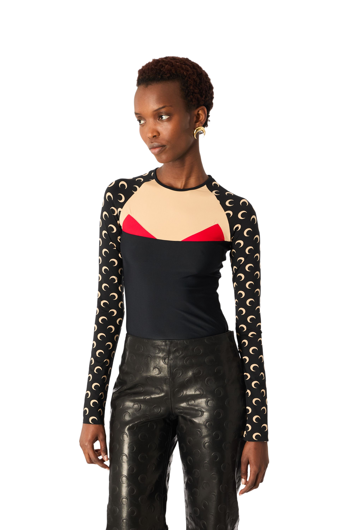 MOON PRINTED LONG SLEEVES TOP