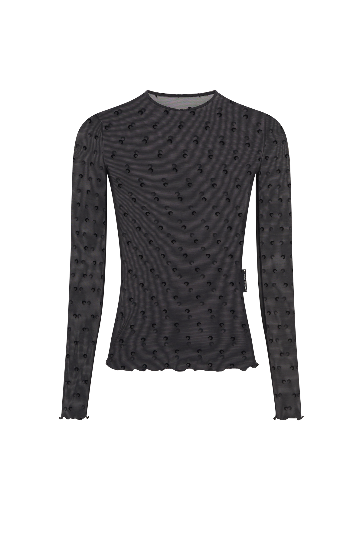 Plumetis moon mesh flock long sleeves top