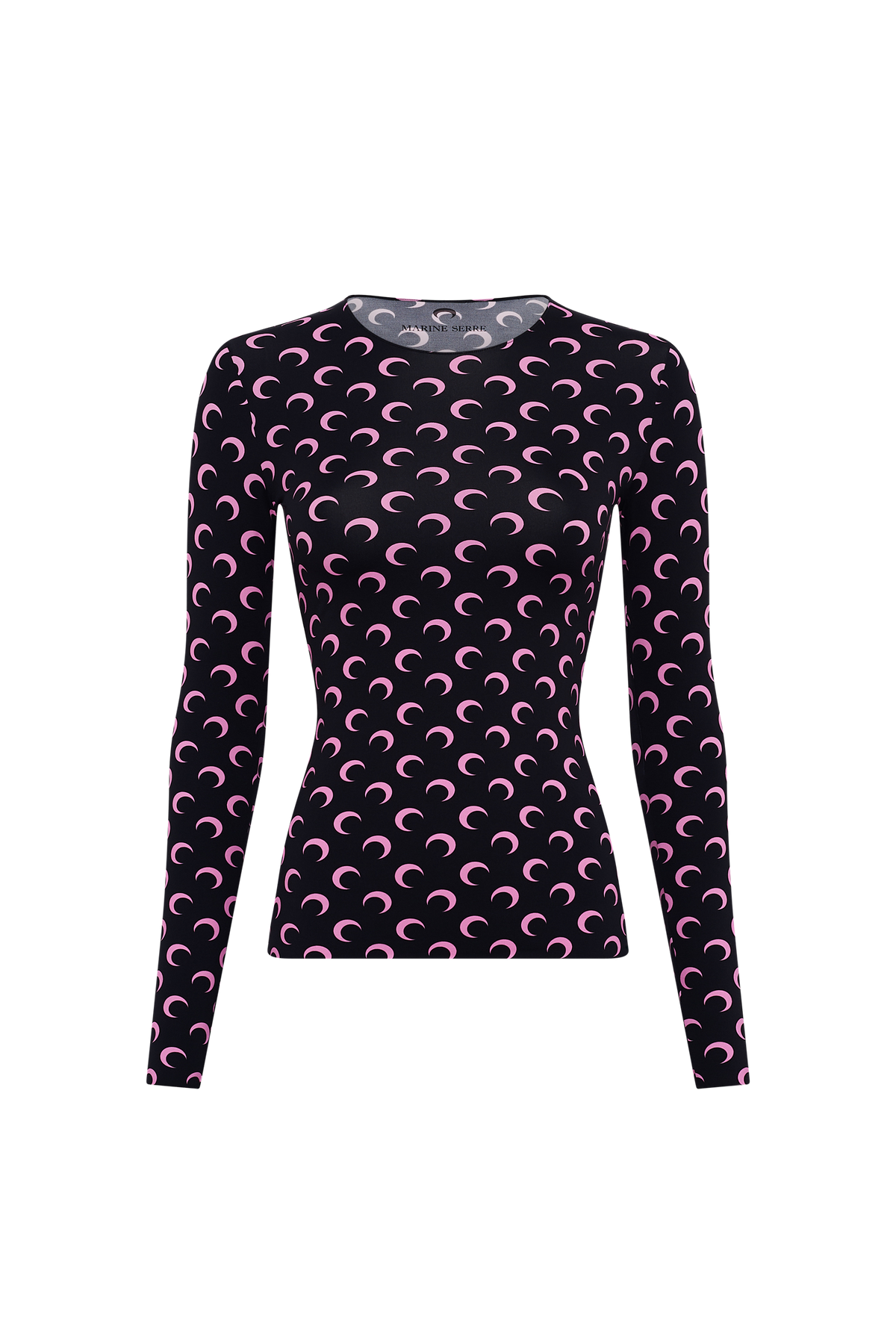 MOON PRINTED JERSEY LONG SLEEVES CREWNECK TOP
