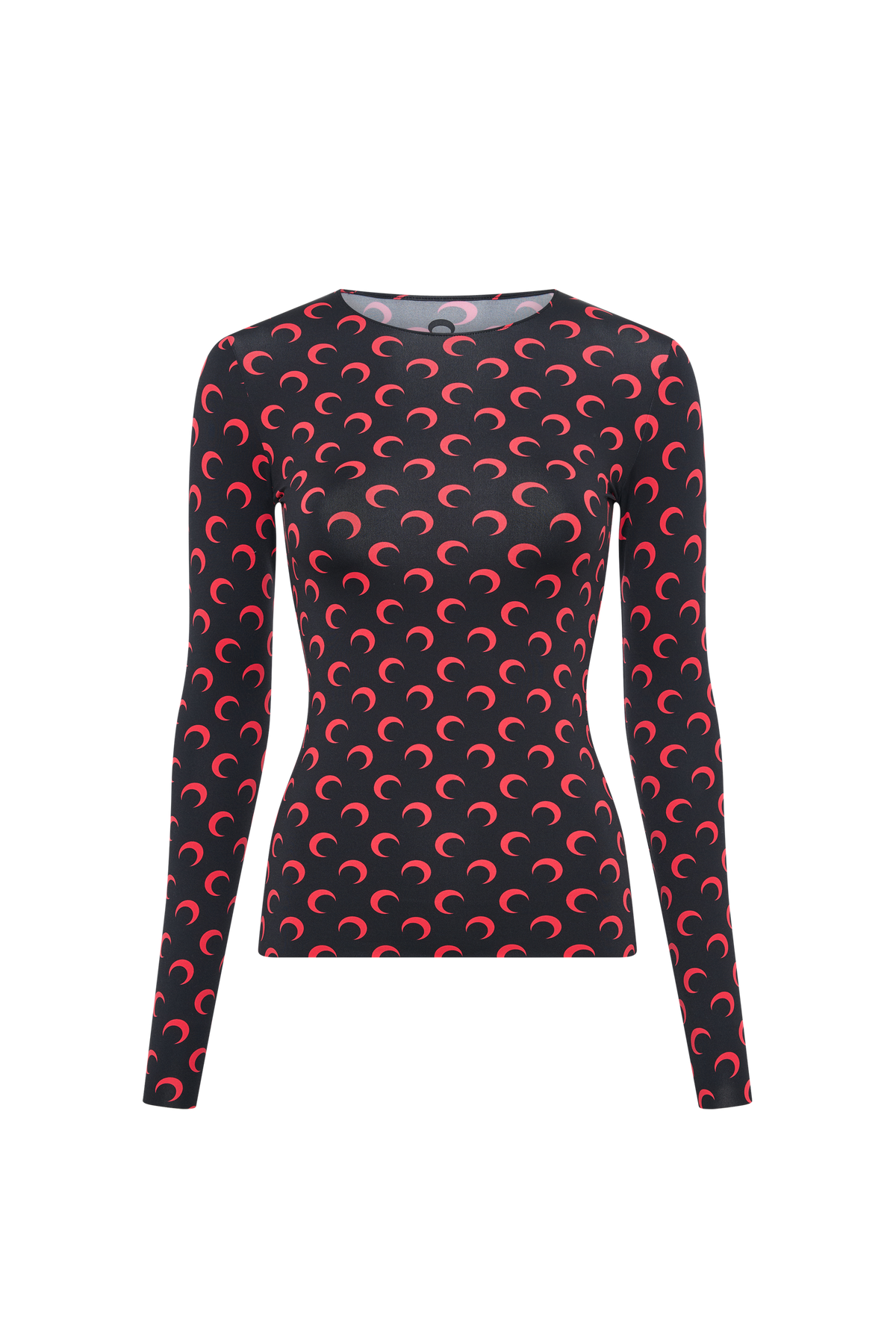 MOON PRINTED JERSEY LONG SLEEVES CREWNECK TOP