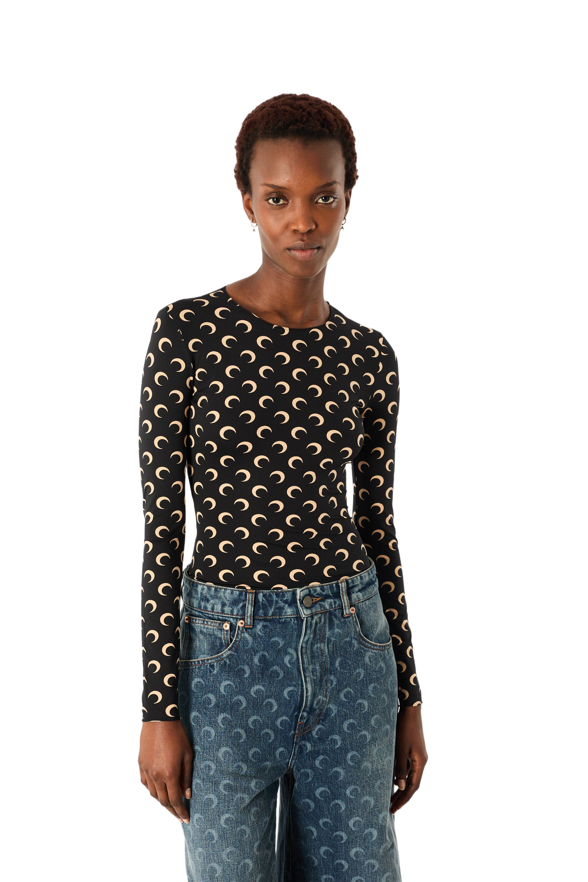 Recycled Moon Jersey Second Skin Crewneck Top