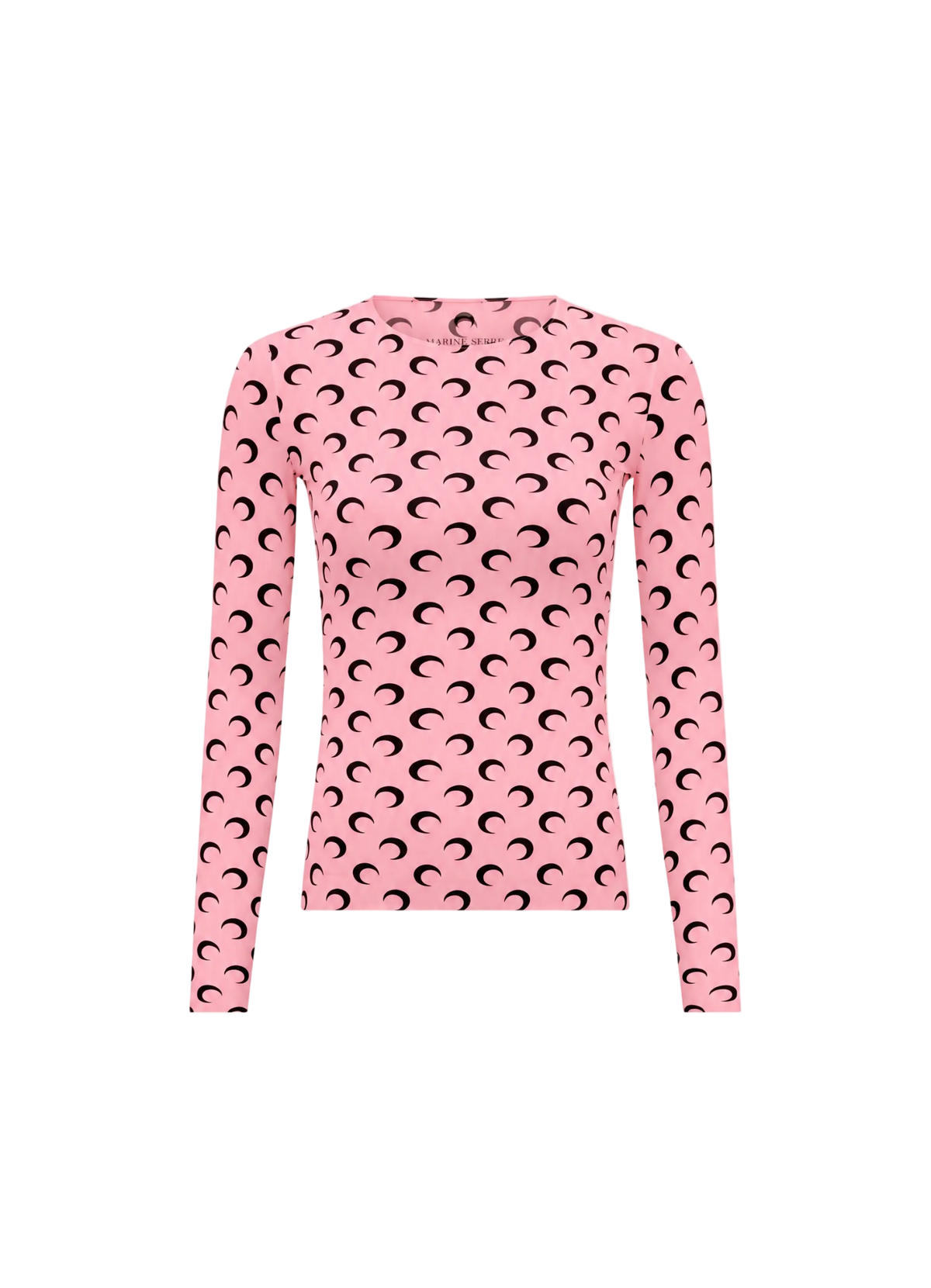 MOON PRINTED JERSEY LONG SLEEVES CREWNECK TOP