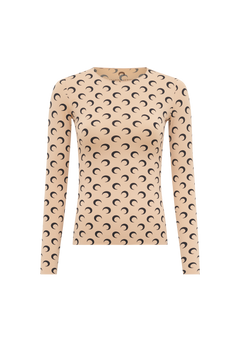 Recycled Moon Jersey Second Skin Crewneck Top