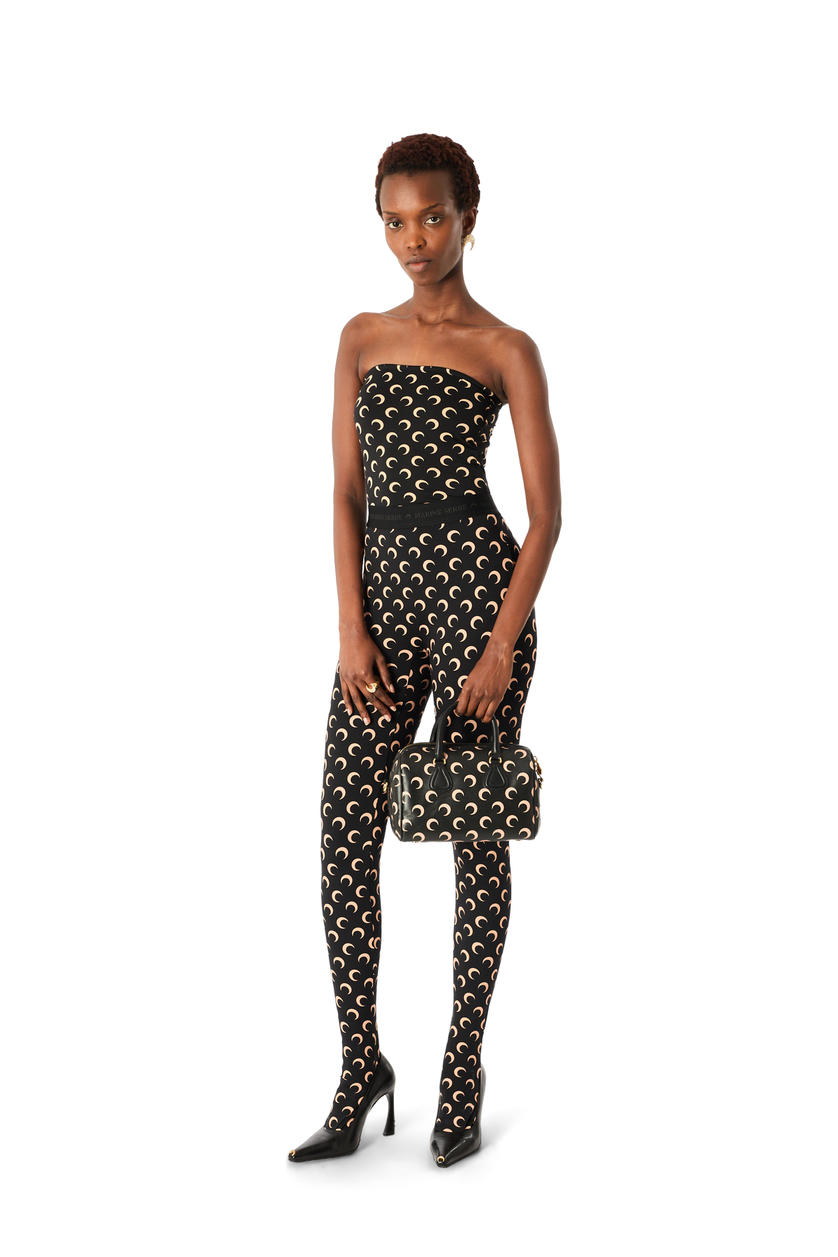 Moon Printed Jersey Second Skin Tube Top