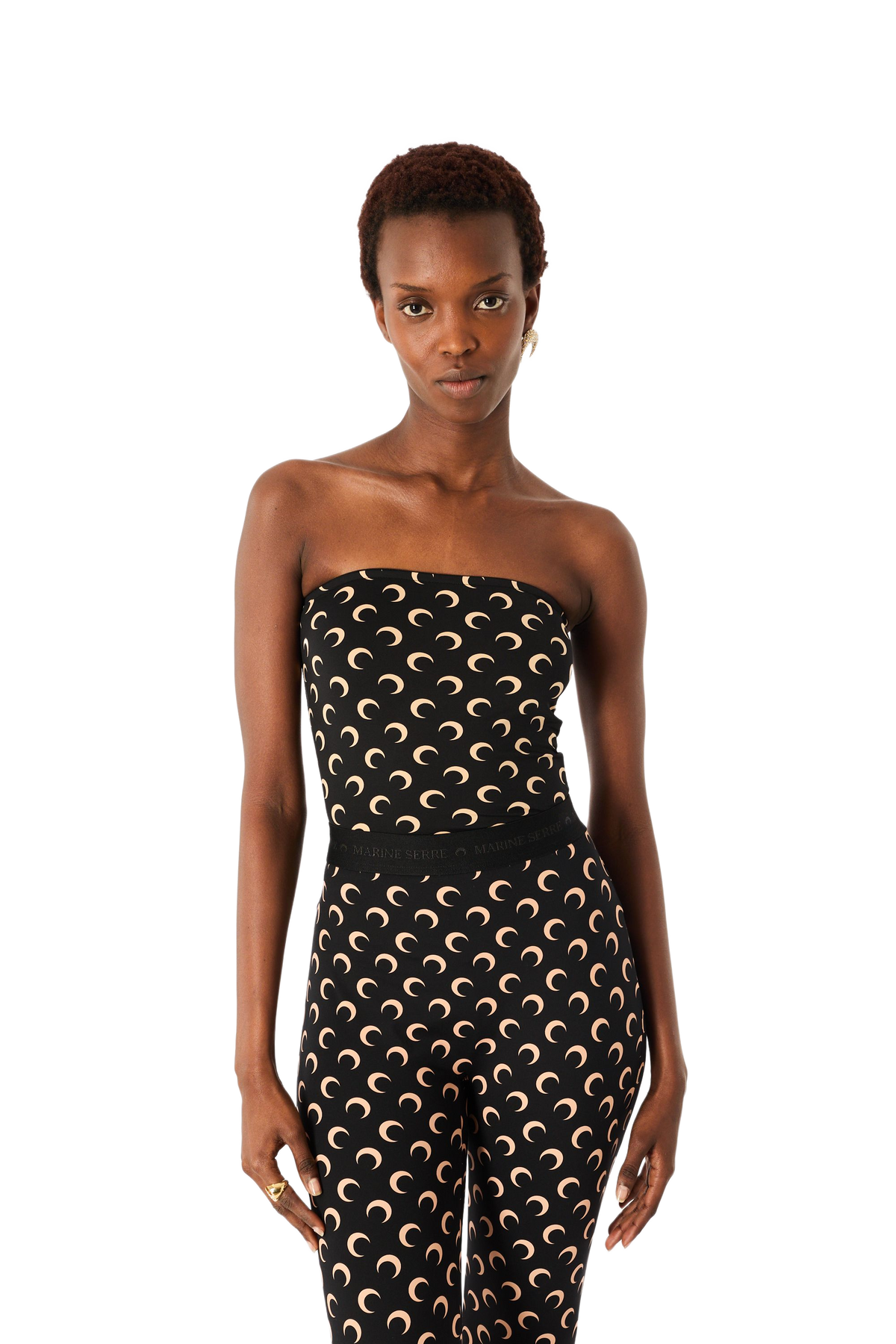 Moon Printed Jersey Second Skin Tube Top