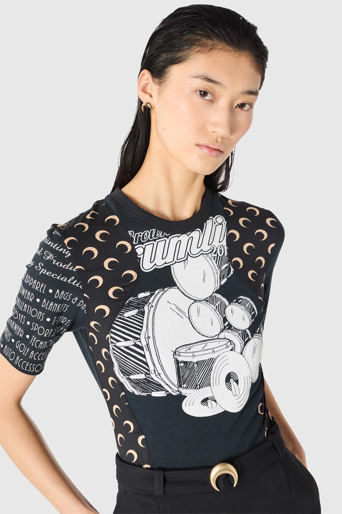 Upcycled jersey baby fit t-shirt