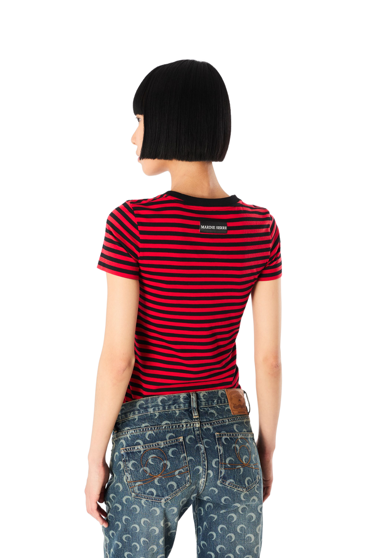 MOON LOGO STRIPES JERSEY SHORT SLEEVES BABY FIT T-SHIRT
