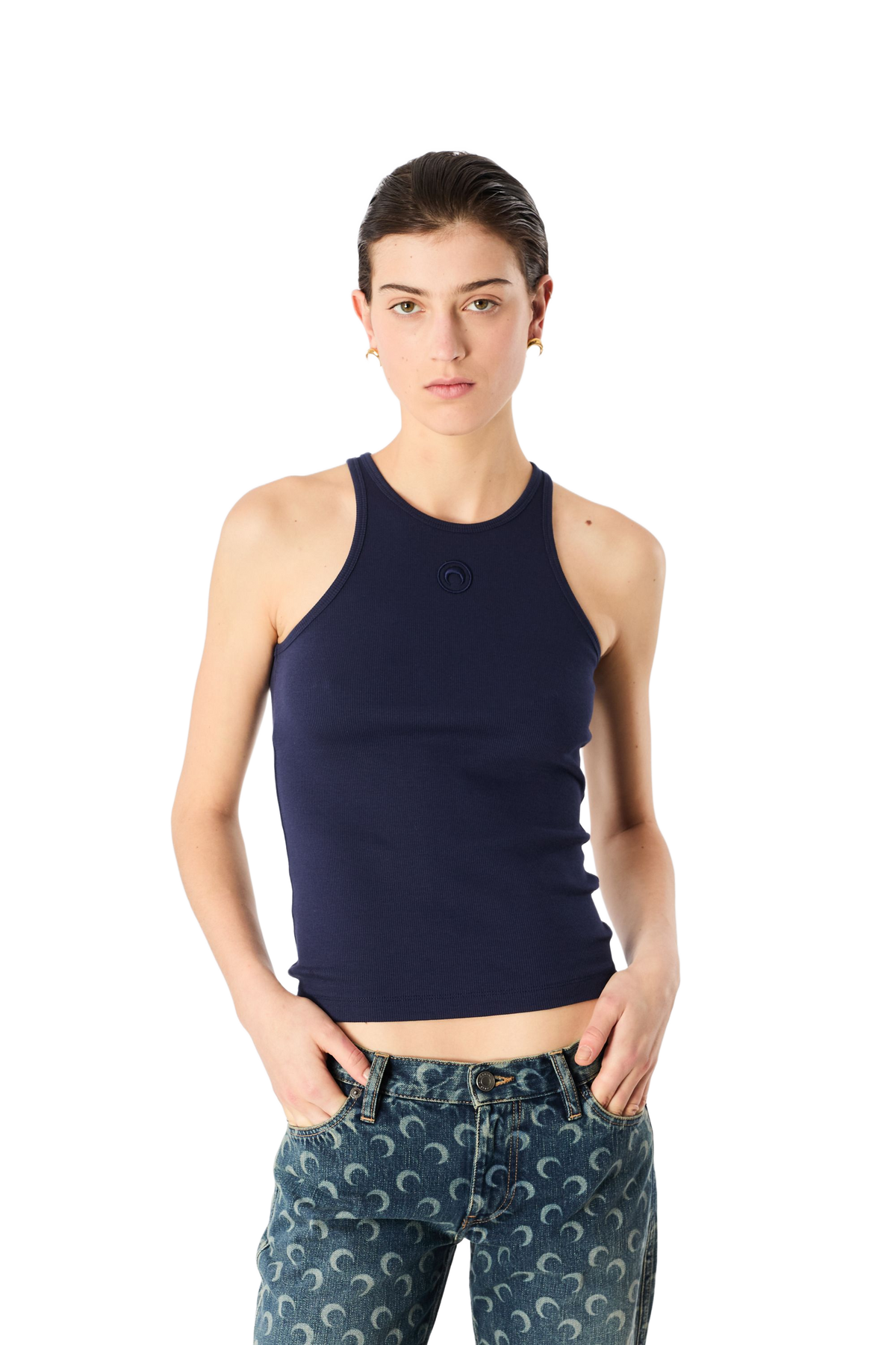 MOON LOGO RIBBED TANK TOP